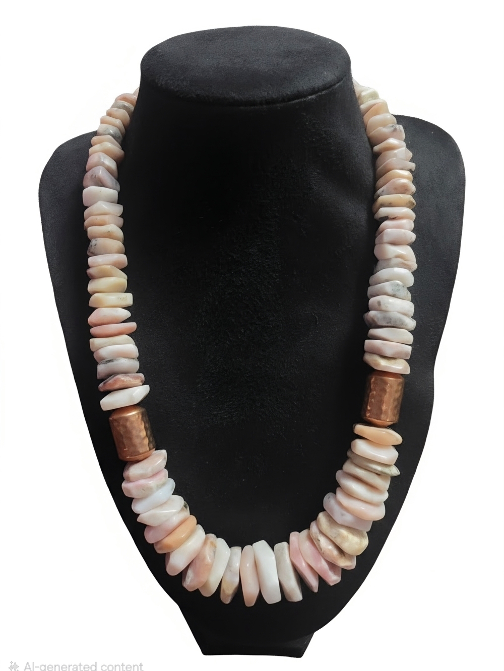 Jay King Pink Peach Shell & Copper Statement Necklace